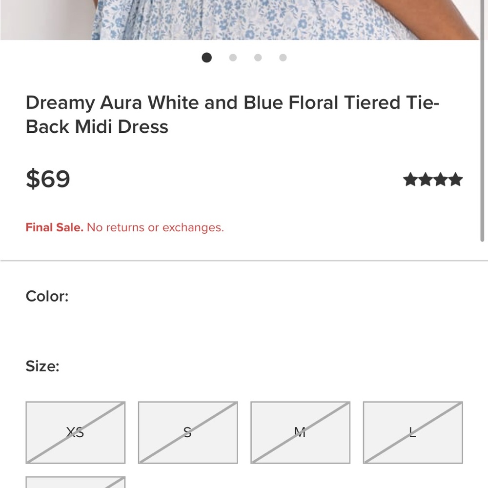 Lulu’s Aura white and blue floral dress - Picture 3 of 3